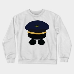 Capita's hat with glasses great for airline pilots Crewneck Sweatshirt